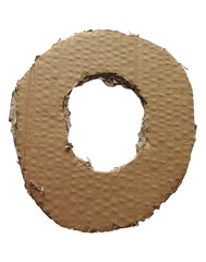 Cardboard texture Letter O on transparent background