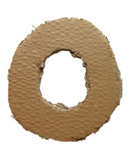 Cardboard texture Number 0 on transparent background