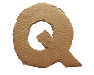 Cardboard texture Letter Q on transparent background