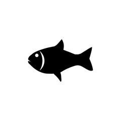Fish icon with white background. Fish sign