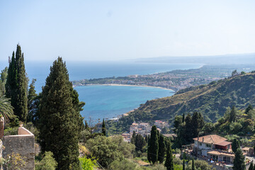 Fototapeta na wymiar Breathtaking Panoramic View of the Stunning Coastline of Sicily in Italy