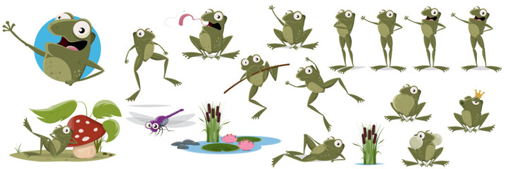 big collection of a cartoon frog or toad