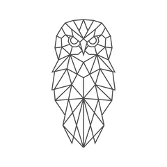 Printed roller blinds Owl Cartoons geometric owl logo line art modern symbol icon vector design illustration