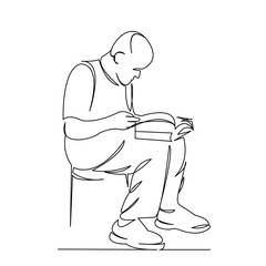 elderly man reading