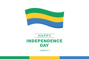 Gabon Independence Day. Vector Illustration. The illustration is suitable for banners, flyers, stickers, cards, etc.