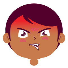boy angry face cartoon cute