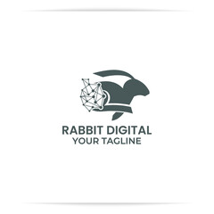 logo lab rabbit technology vector