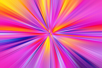 Fototapeta premium Abstract surface of radial blur zoom in yellow, pink and lilac tones. Bright juicy background with radial, diverging, converging lines. 