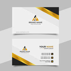 White and gold luxury business card design template	