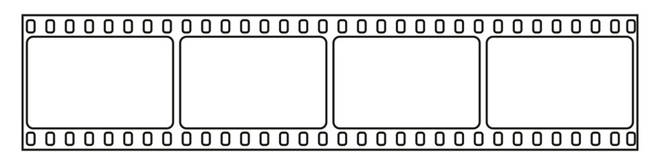 Film strip isolated vector icon. Retro picture with film strip icon. Film strip roll.