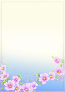Background image with pink Mugunghwa(rose of Sharon, hibiscus)