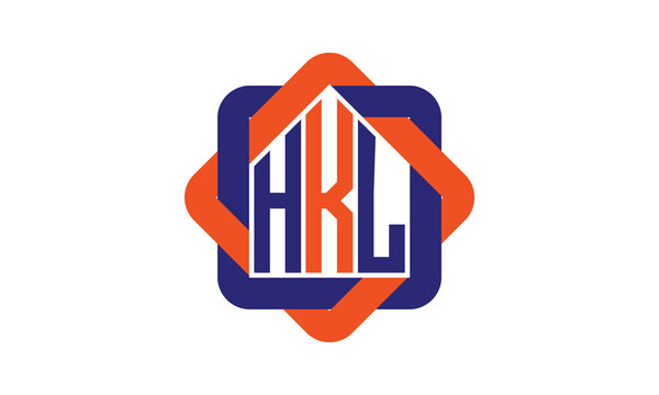 HKL three letter real estate logo with home icon logo design vector template | construction logo | housing logo | engineering logo | initial letter logo | minimalist logo | property logo |