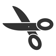 Scissors for cutting paper and fabric - icon, illustration on white background, glyph style