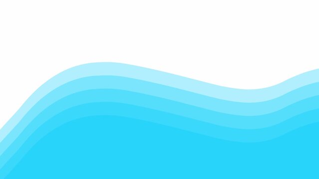 Animated blue spot background. Looped video. Decorative wave gradually changes shape. Flat vector illustration isolated on a white background.