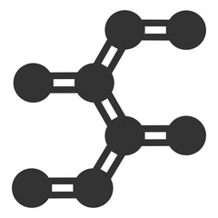 Fragment of DNA structure - icon, illustration on white background, glyph style