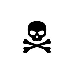 Skull and bones icon isolated on white background