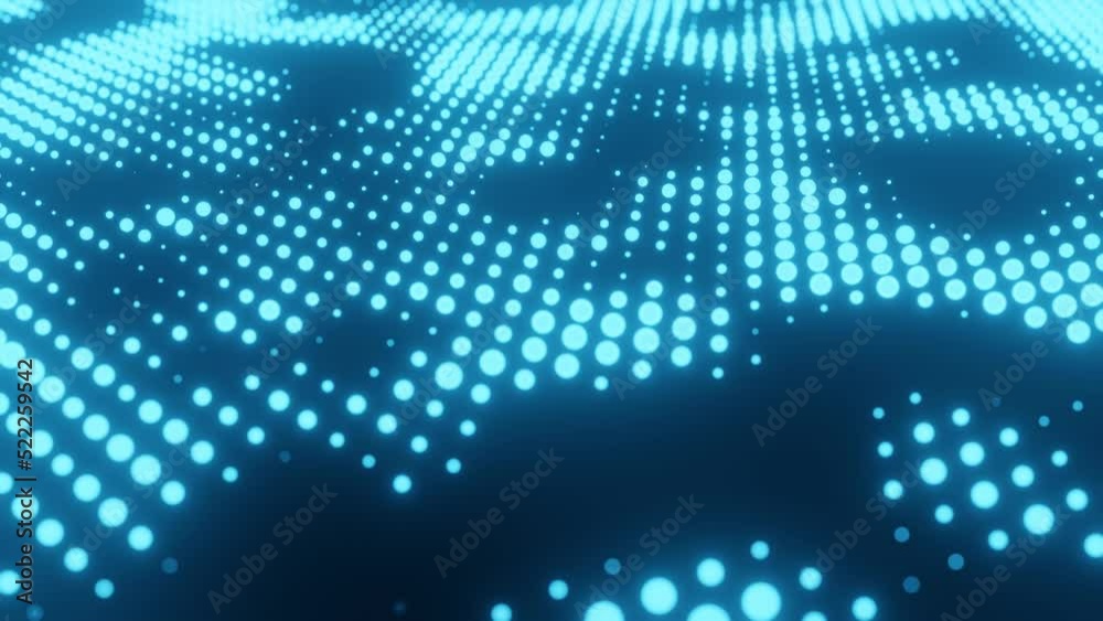 Wall mural conceptual computer generated footage of dot lights representing physical phenomena