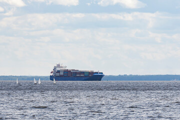 Dry cargo ship in the Gulf of Finland.