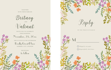 Cute and feminine Floral Wedding Invitation