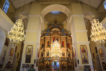 Interior of Holy Dormition Cathedral in Poltava, Ukraine	
