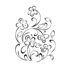 ornament 2414. unique decorative element with stylized flowers, leaves and swirls. graphic decor