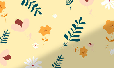 abstract background flower handrawn cute pattern Multicolored or monochromatic palettes pastel vector eps 10