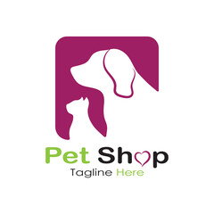 pet shop logo design icon illustration template vector with modern concept