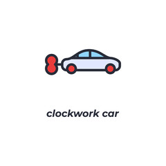 clockwork car vector icon. Colorful flat design vector illustration. Vector graphics