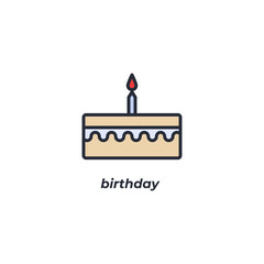 birthday vector icon. Colorful flat design vector illustration. Vector graphics