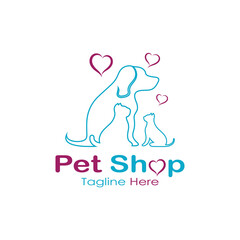 pet shop logo design icon illustration template vector with modern concept