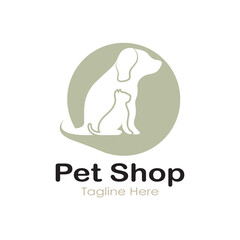 pet shop logo design icon illustration template vector with modern concept