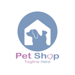 Obraz premium pet shop logo design icon illustration template vector with modern concept