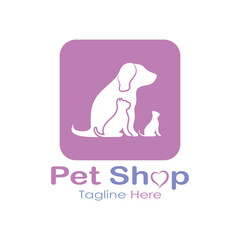 pet shop logo design icon illustration template vector with modern concept