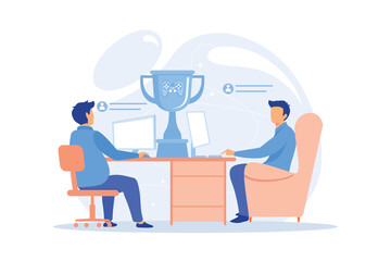 Remote worker Freelance worker, remote work, flexible employee schedule, online job, distance team, outsource professional, entrepreneur flat design modern illustration