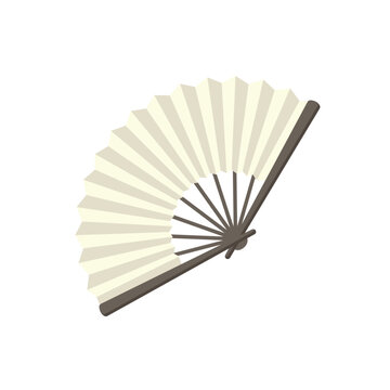 Hand fan isolated on white background.  Folding fan symbol. Vector stock