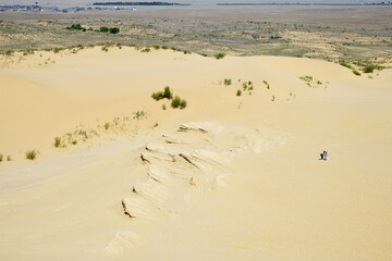 Fototapeta na wymiar Sand dunes of the Sarykum dune. A natural monument. Dagestan. Russia