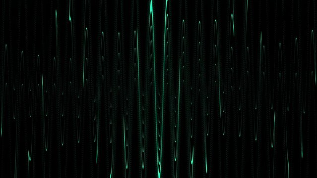Stylized animated image of radio waves and interference on a black background