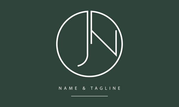 Alphabet letter icon logo JN