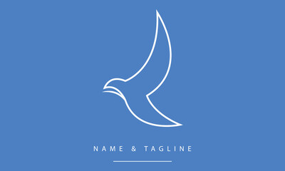A line art icon logo of a bird