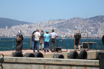 people on the bridge