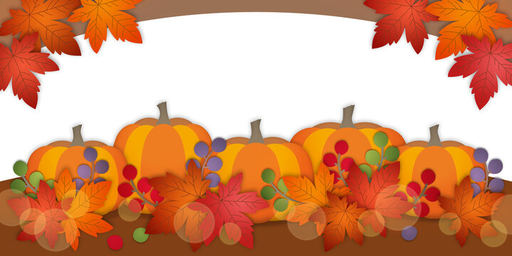 ハロウィンや感謝祭の背景、横広サイズ、ファイル形式はpng、背景の白い部分は透過しています。