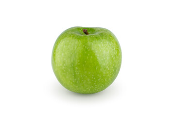 Fresh green apple isolated on white background.