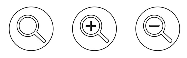 検索マーク　ルーペ　虫眼鏡　拡大　縮小