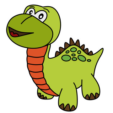 cute dinosaur character drawing vector
