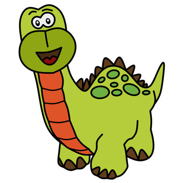 cute dinosaur character drawing vector