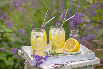lemon and lavender lemonade - obrazy, fototapety, plakaty