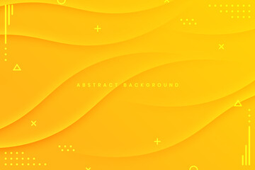 Latar belakang kuning abstrak dengan bentuk gelombang dinamis