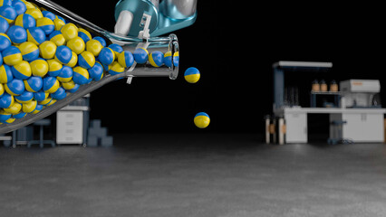 robot arm holding a test tube,3d illustration