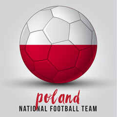 Soccer ball vector with Poland Flag concept.