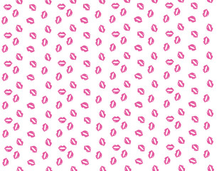 pink lips love and valentine kiss  seamless pattern pink lip vector background